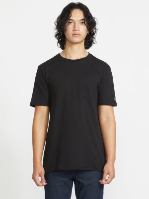 Men's Solid Short Sleeve Shirt Pocket Tee